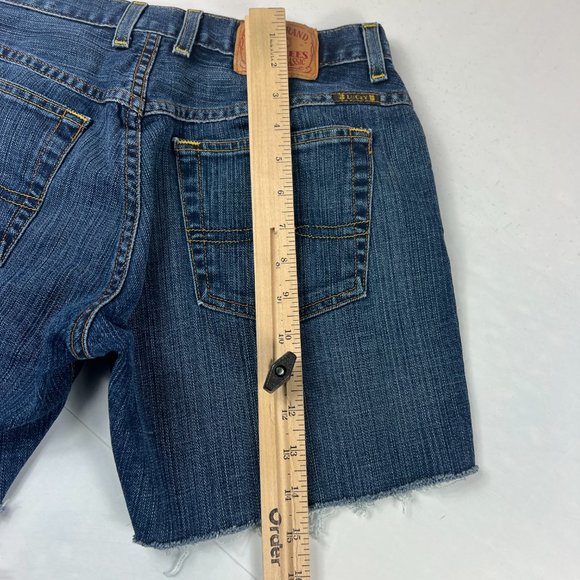 Lucky Brand Shorts Women's 27 Easy Rider Blue Fade Whisker Cut Off Denim Jorts - Picture 11 of 16